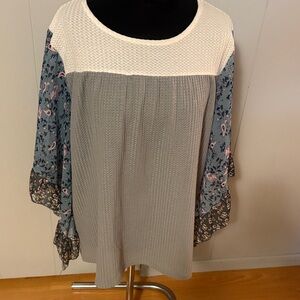 Colorful Patchwork Long Sleeve Top NWOT